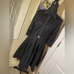 Button Up Black Lace Dress
